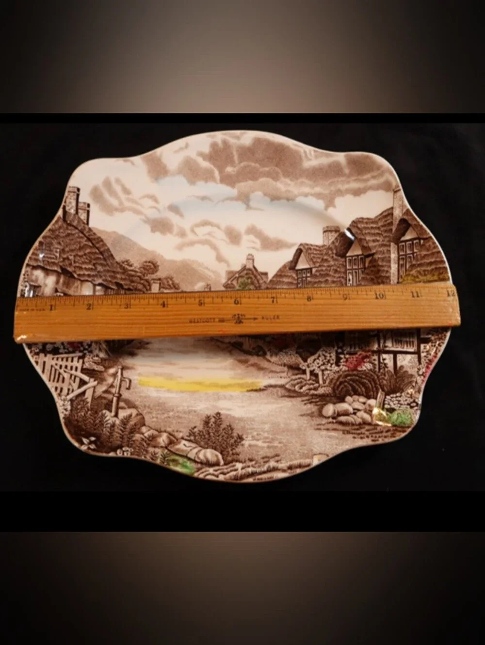 Vintage Johnson Bros Old English Countryside Scalloped Platter England Ironstone